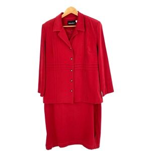 Melissa Harper Size 12 Two Piece Jacket Dress Set Christmas Holiday Slit Sides